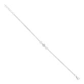 0.05ct 14k White Gold Diamond Pave Circle Bracelet